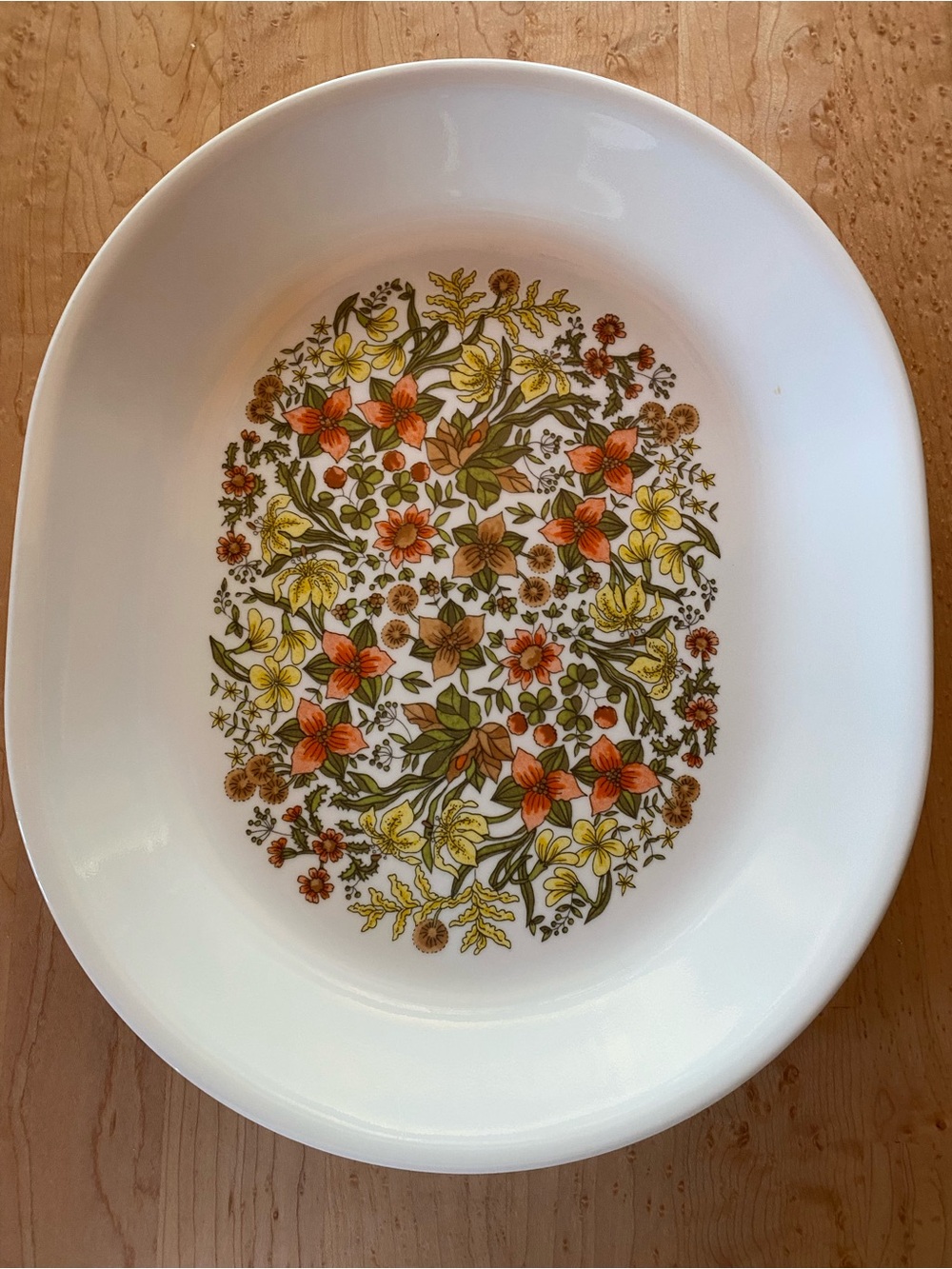 Vintage Corelle Indian Summer Serving Platter with Orange and Yellow Flowers